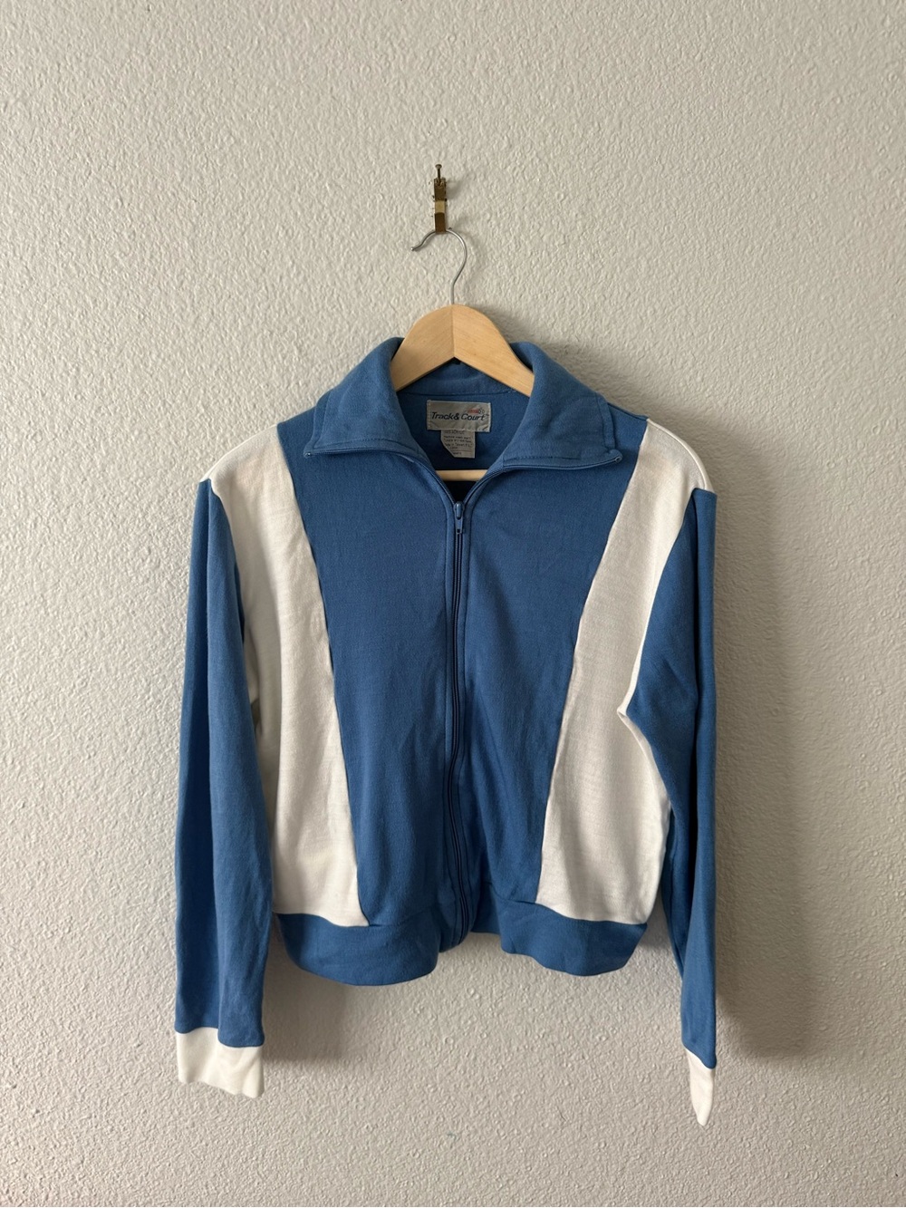 80s 90s Blue & White Athletic Jacket vintage Size Medium